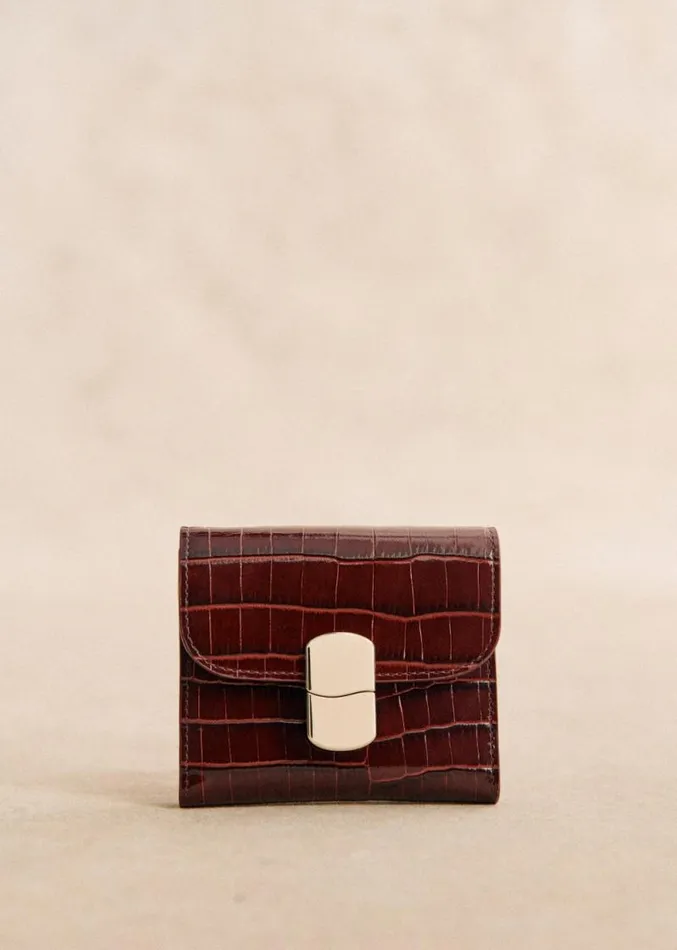 Szane Wallets Womens Small Milo Wallet Chocolate Crocodile Print