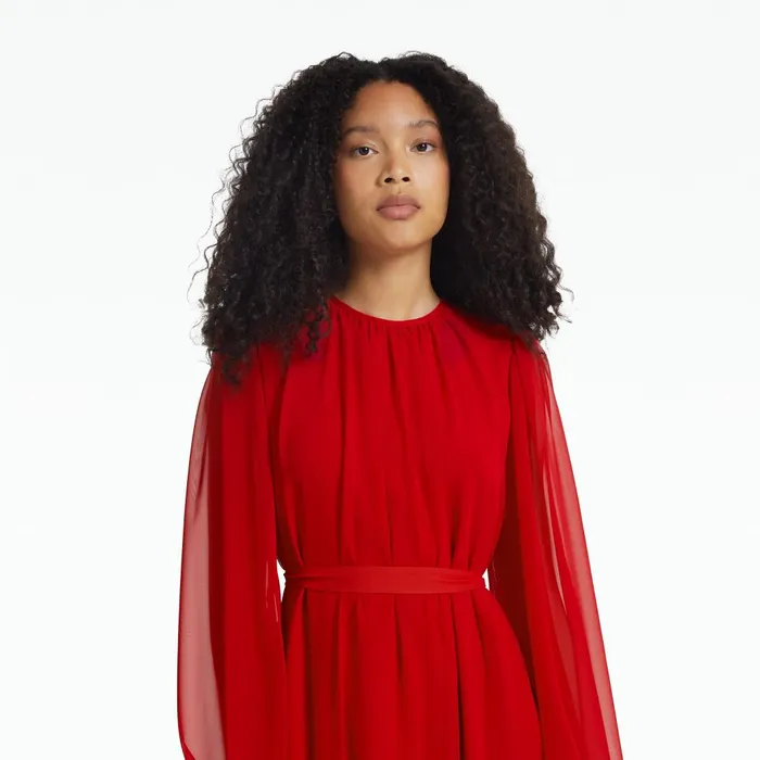 Safiyaa Affiyah Lacquer Red Long Dress Women Dresses