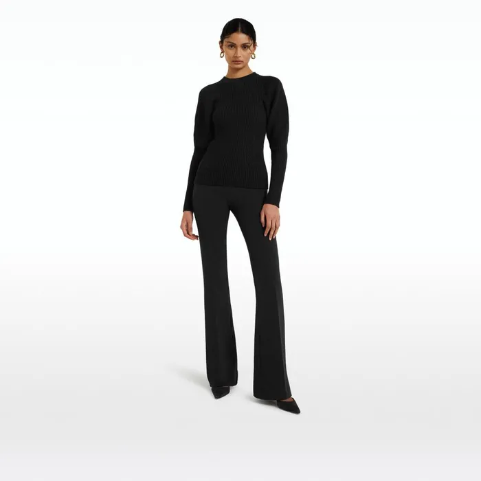 Safiyaa Alexa Black Trousers Women Trousers