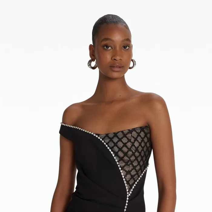 Safiyaa Aubrey Black Long Dress Women Dresses