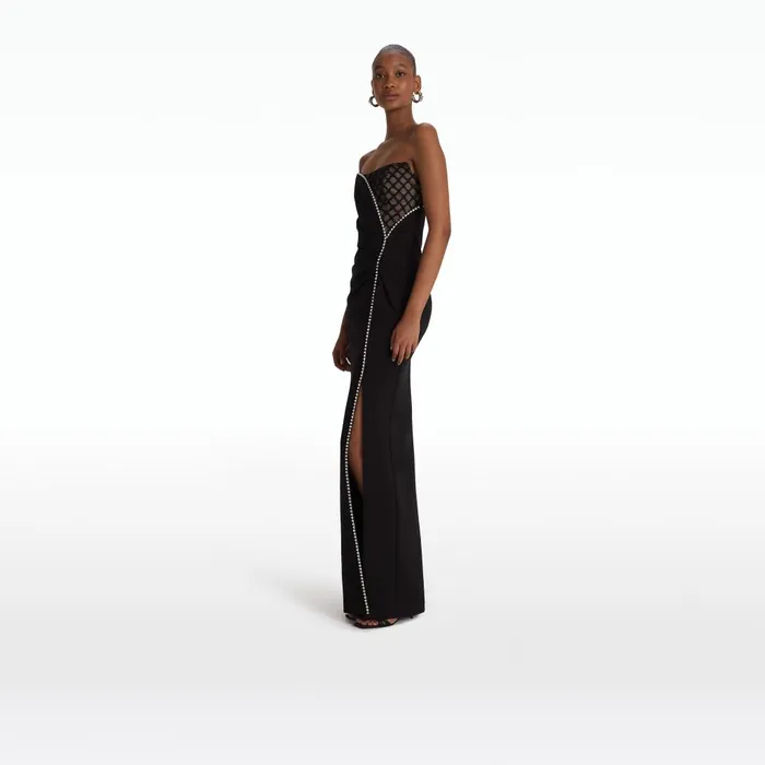 Safiyaa Aubrey Black Long Dress Women Dresses
