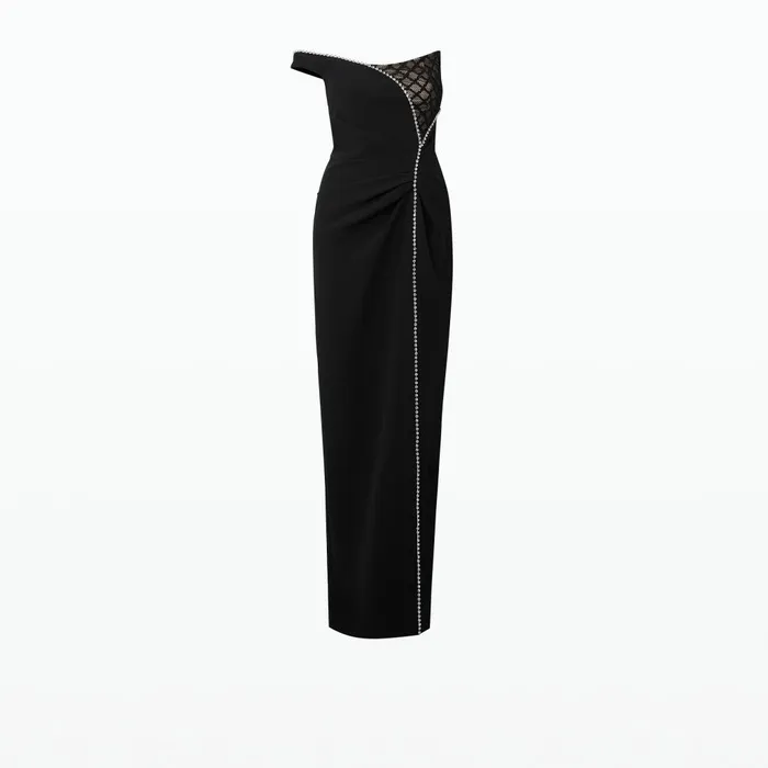 Safiyaa Aubrey Black Long Dress Women Dresses