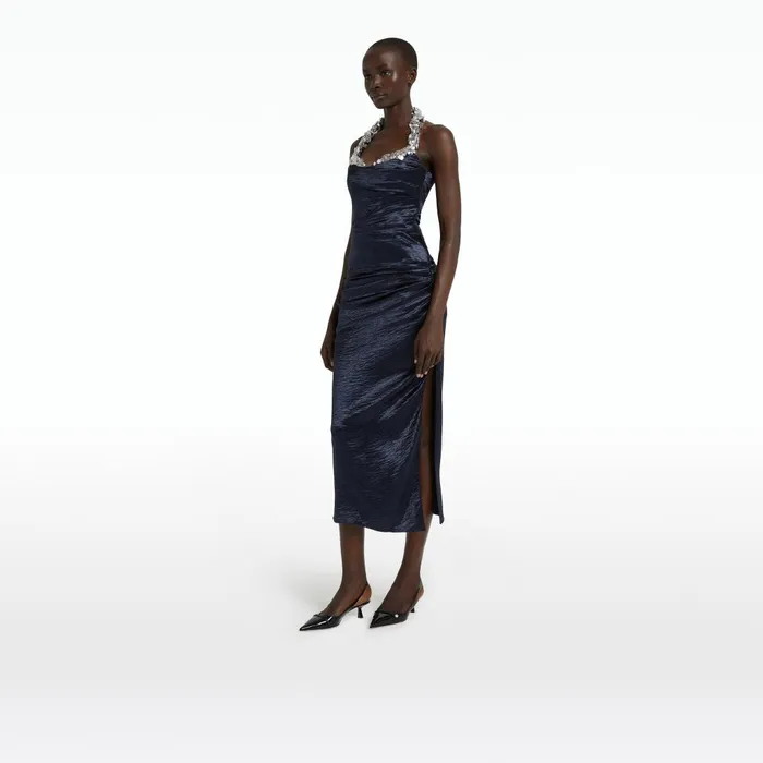 Safiyaa Azra Maritime Midi Dress Women Dresses