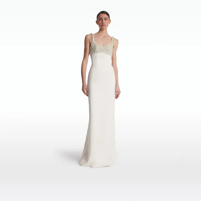 Safiyaa Beatriz Ivory Long Dress Women Dresses