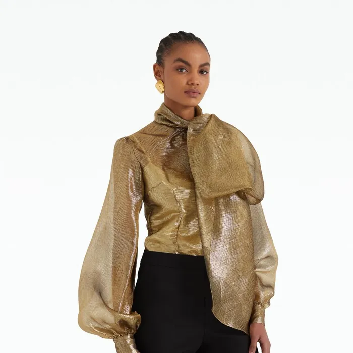 Safiyaa Delfinane Gold Top Women Tops