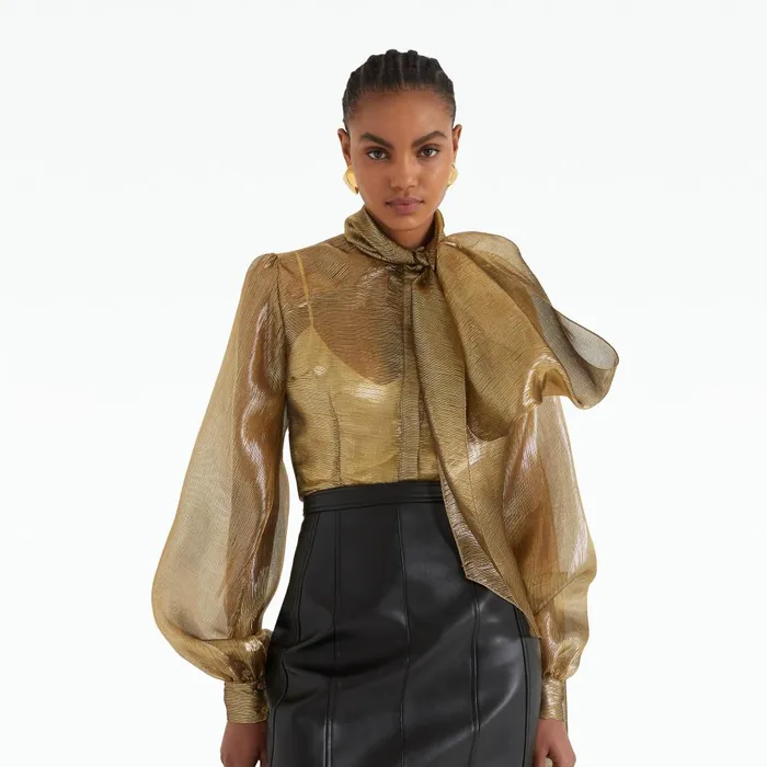 Safiyaa Delfinane Gold Top Women Tops
