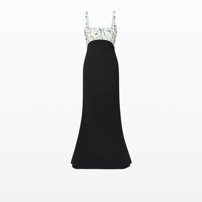 Safiyaa Ezda Black and Spearmint Long Dress Women Dresses