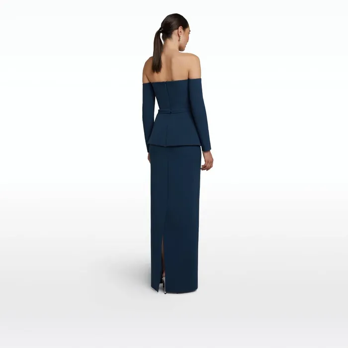 Safiyaa Giuliana Ink Blue Long Dress Women Dresses