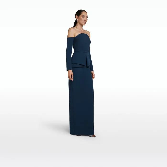 Safiyaa Giuliana Ink Blue Long Dress Women Dresses