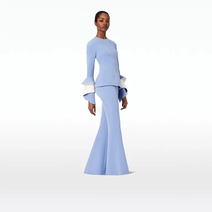 Safiyaa Halluana Blue Ash Trousers Women Trousers