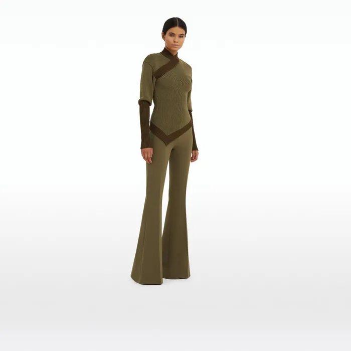 Safiyaa Halluana Khaki Trousers Women Trousers