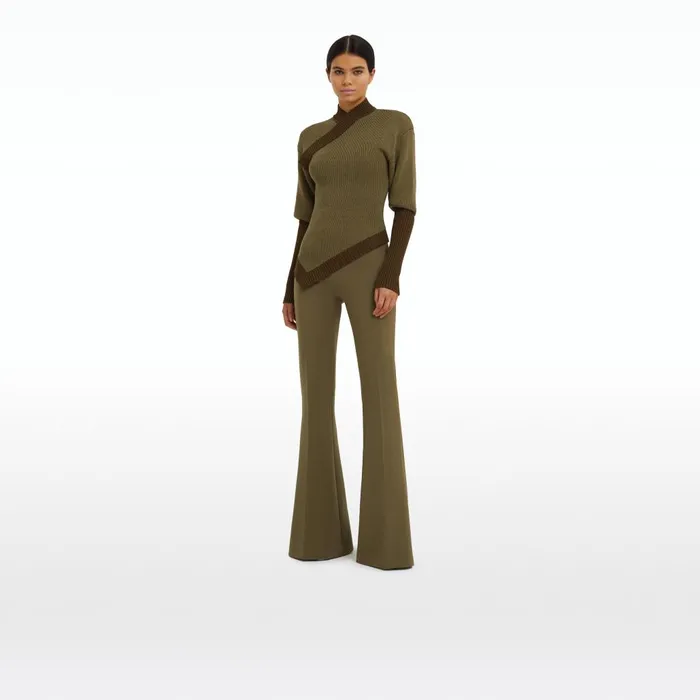 Safiyaa Halluana Khaki Trousers Women Trousers