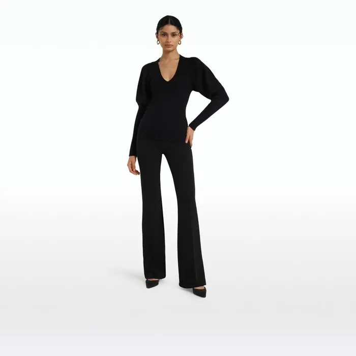 Safiyaa Laure Navy Knit Women Tops