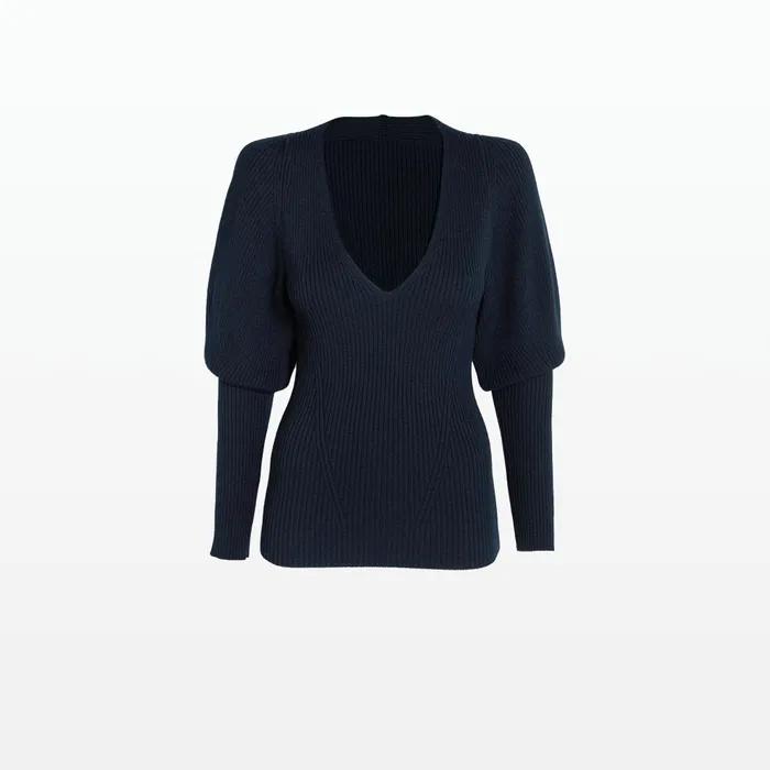 Safiyaa Laure Navy Knit Women Tops