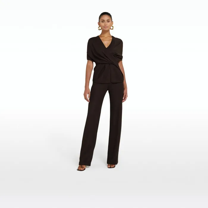 Safiyaa Lea Dark Mocha Trousers Women Trousers