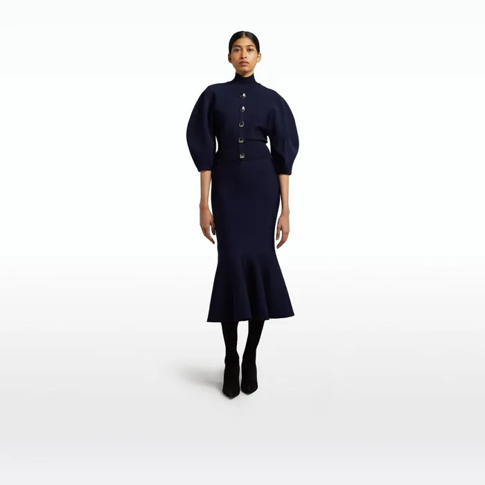 Safiyaa Lena Navy Knit Top Women Knitwear