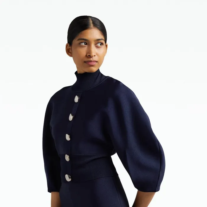 Safiyaa Lena Navy Knit Top Women Knitwear