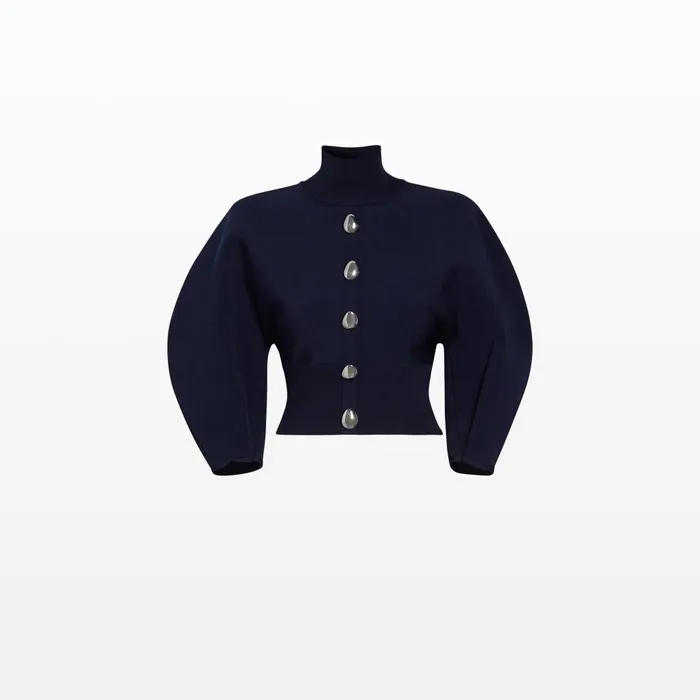 Safiyaa Lena Navy Knit Top Women Knitwear