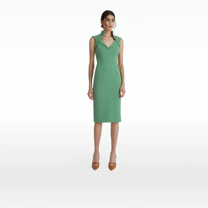 Safiyaa Loide Fern Green Midi Dress Women Dresses