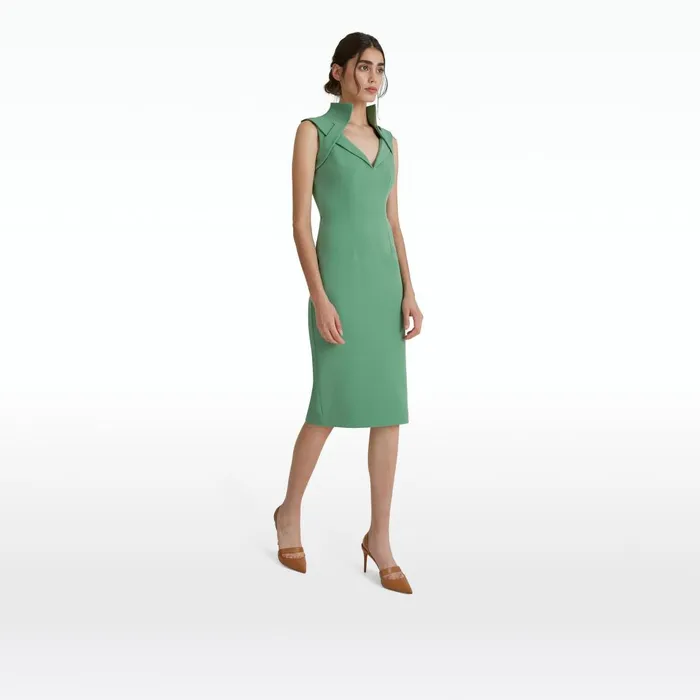 Safiyaa Loide Fern Green Midi Dress Women Dresses