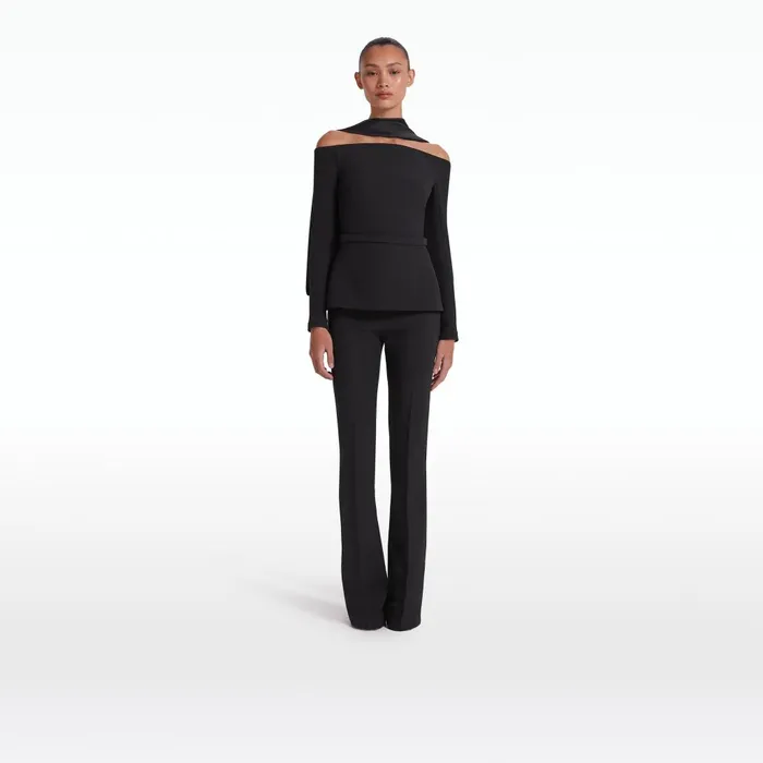 Safiyaa Ludovica Black Top Women Tops