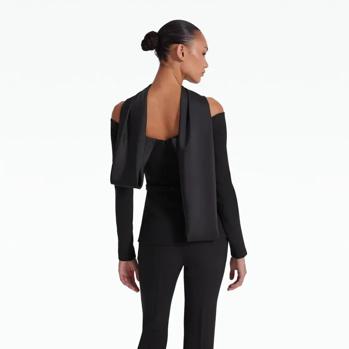 Safiyaa Ludovica Black Top Women Tops