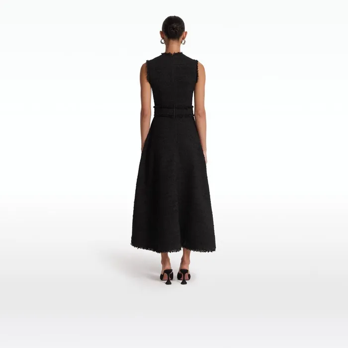 Safiyaa Mary Black Midi Dress Women Dresses