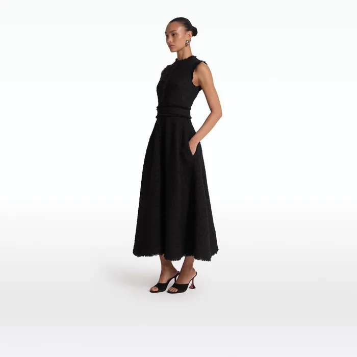 Safiyaa Mary Black Midi Dress Women Dresses
