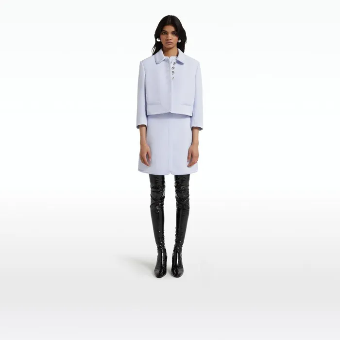 Safiyaa Niina Silk Blue Jacket Women Jackets and Coats