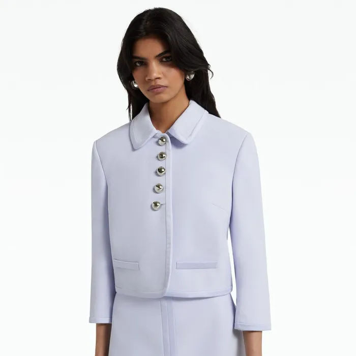 Safiyaa Niina Silk Blue Jacket Women Jackets and Coats