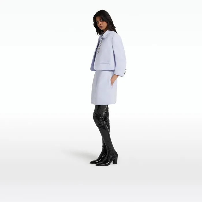 Safiyaa Niina Silk Blue Jacket Women Jackets and Coats