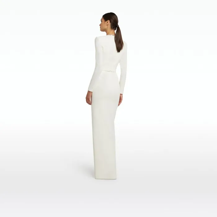 Safiyaa Ottavia Ivory Long Dress Women Dresses