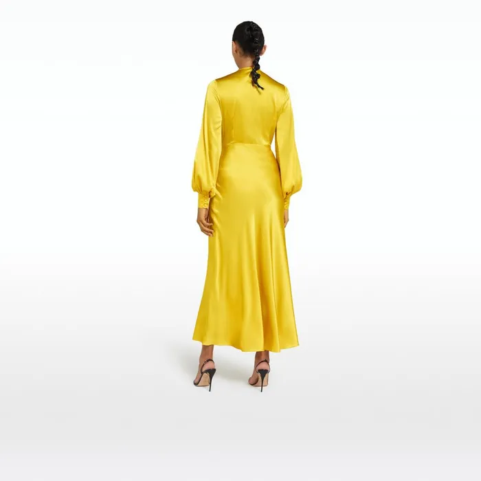 Safiyaa Penelope Canary Midi Dress Women Dresses