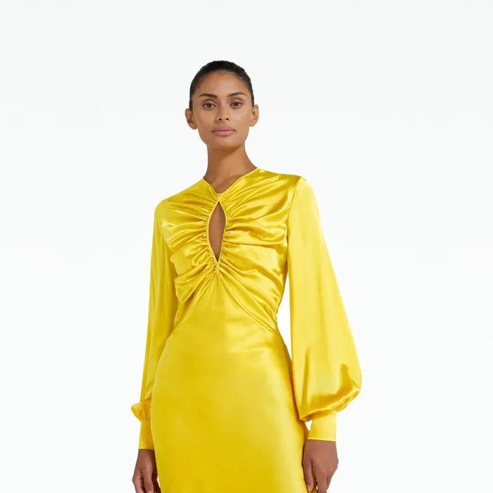 Safiyaa Penelope Canary Midi Dress Women Dresses