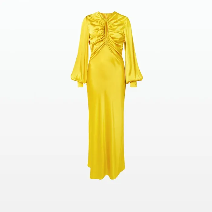 Safiyaa Penelope Canary Midi Dress Women Dresses