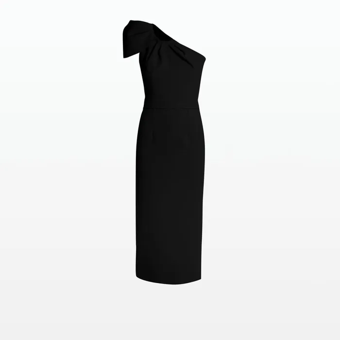 Safiyaa Petal Black Midi Dress Women Dresses