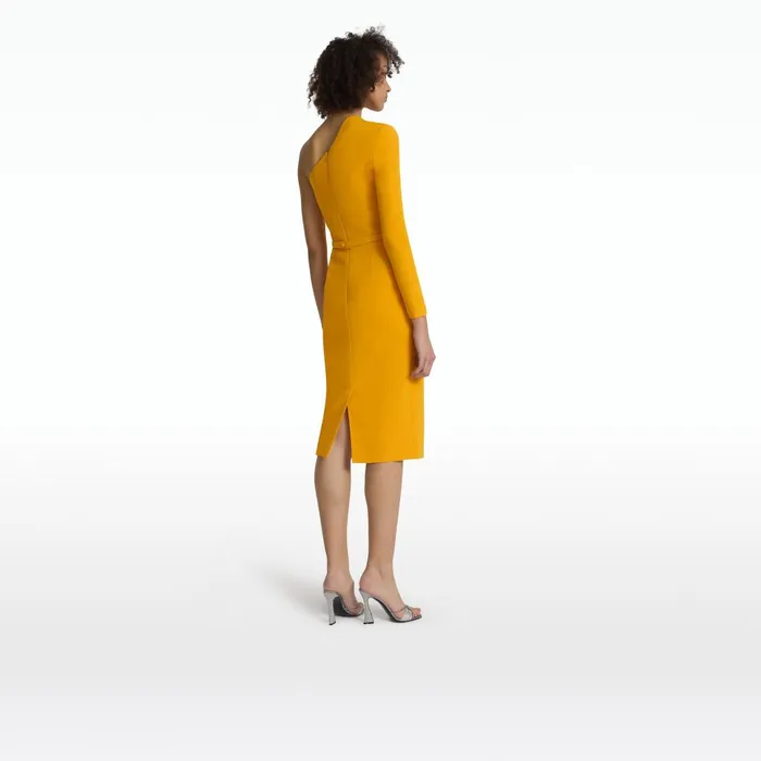 Safiyaa Qwenda Ochre Midi Dress Women Dresses