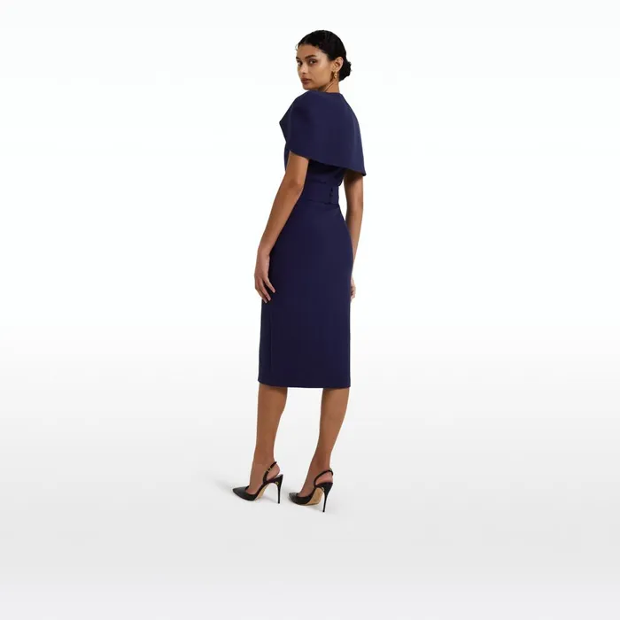 Safiyaa Rosa Azurite Blue Midi Dress Women Dresses
