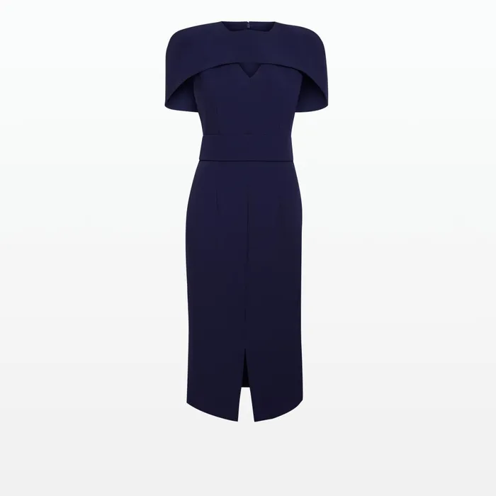 Safiyaa Rosa Azurite Blue Midi Dress Women Dresses