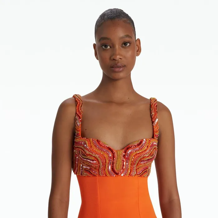 Safiyaa Sophine Amber Sun Midi Dress Women Dresses