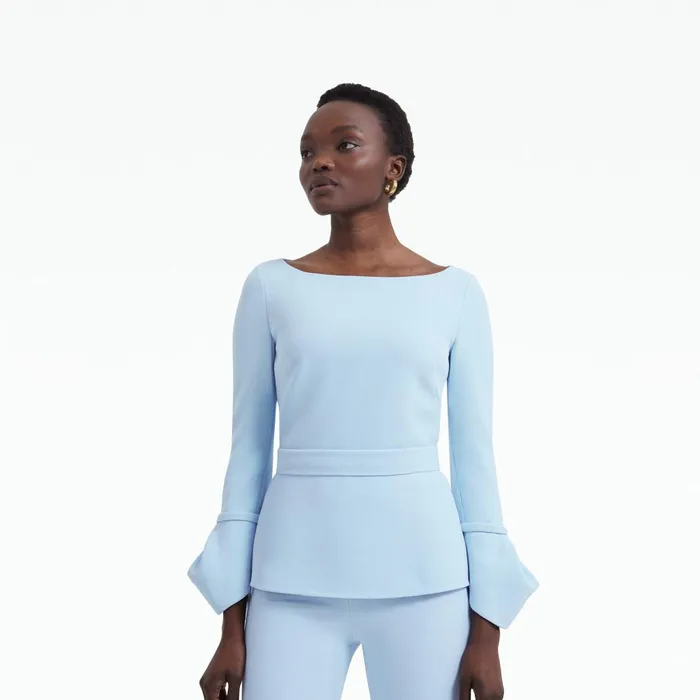 Safiyaa Tottie Pale Blue Top Women Tops