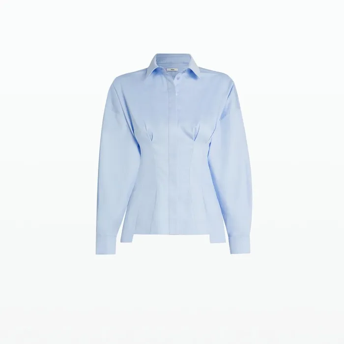 Safiyaa Zelie Pale Blue Cotton Top Women Tops