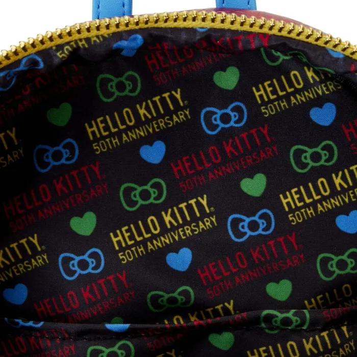 Sanrio Hello Kitty 50th Anniversary Coin Bag Metallic Mini Backpack Unisex Loungefly Backpacks Sanrio Hello Kitty 50th Anniversary Coin Bag Metallic Mini Backpack Unisex Loungefly Backpacks