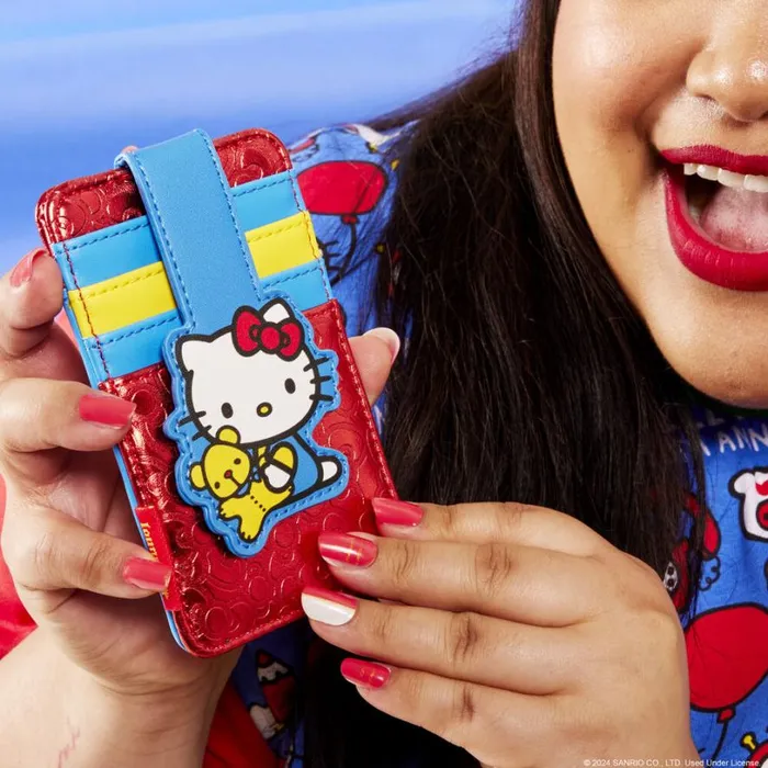 Sanrio Hello Kitty 50th Anniversary Metallic Card Holder Unisex Loungefly Bags and Wallets Sanrio Hello Kitty 50th Anniversary Metallic Card Holder Unisex Loungefly Bags and Wallets