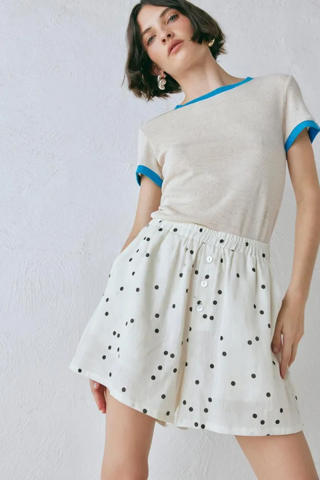 Sets Women VRG GRL Eliza Linen Shorts Dot
