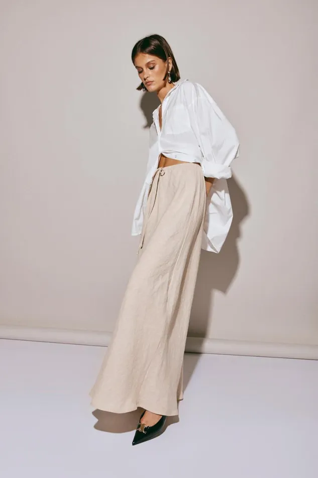 Sets Women VRG GRL Elodie Linen Maxi Skirt Oatmeal Sets Women VRG GRL Elodie Linen Maxi Skirt Oatmeal