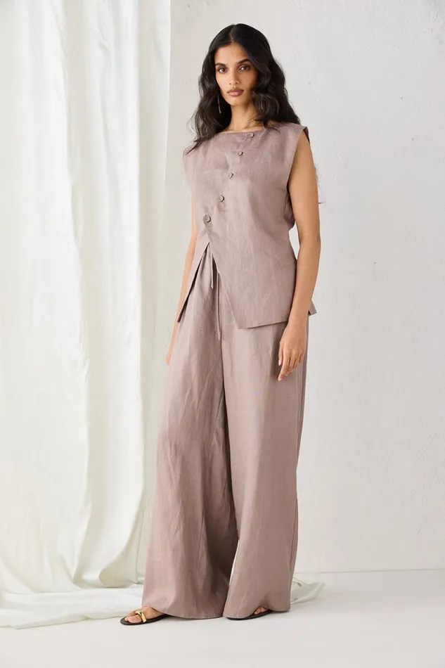Sets Women VRG GRL Raya Linen Pants Mushroom Sets Women VRG GRL Raya Linen Pants Mushroom