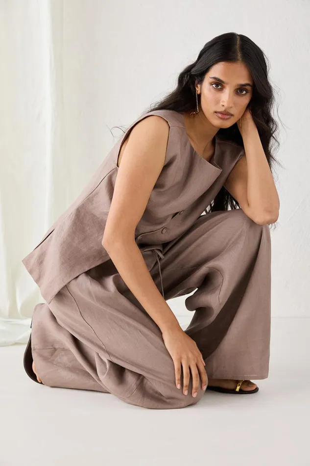 Sets Women VRG GRL Raya Linen Pants Mushroom Sets Women VRG GRL Raya Linen Pants Mushroom