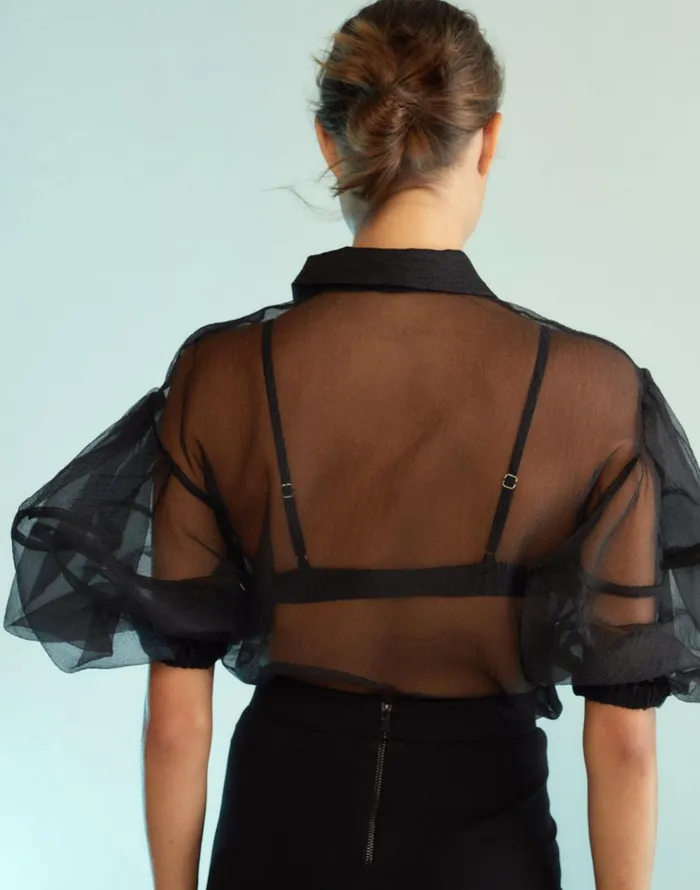 Sheer Bliss Blouse 8211 Black Women Cynthia Rowley Tops