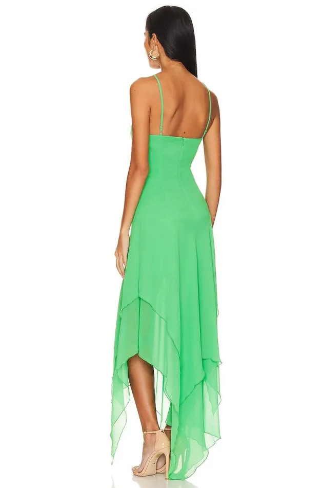 Shelby Asymmetric Dress Green Women Lovers and Friends Dresses